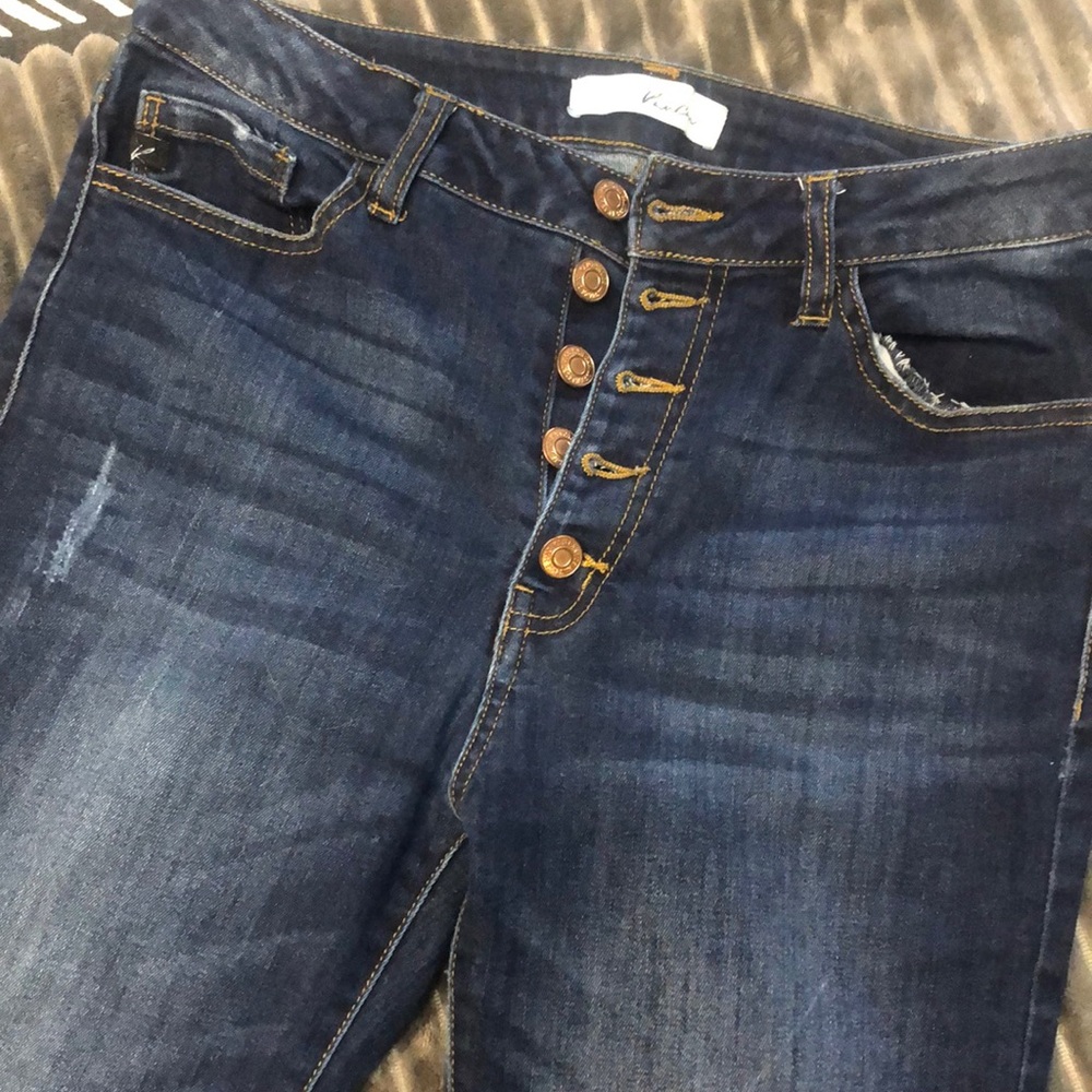 Kancan Button fly, high rise skinny